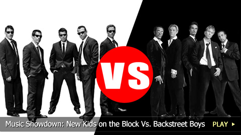 Music Showdown: New Kids on the Block Vs. Backstreet Boys Music Showdown: New Kids on the Block Vs. Backstreet Boys