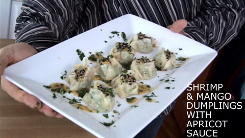 Steamed Dumplings and Apricot Dipping Sauce